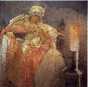 Woman With a Burning Candle Alfons Mucha